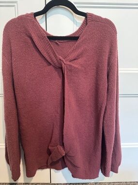 Women's Knit Twist-Back Sweater - Dusty Rose